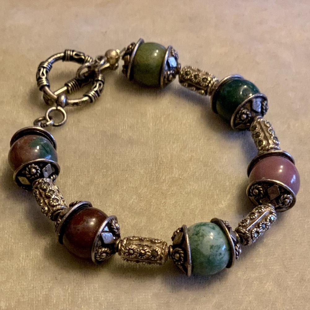 Genuine Gemstone Toggle Close Bracelet